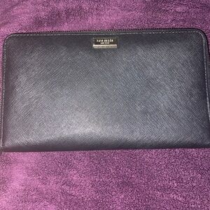 Kate Spade Wallet Oversized Black with Gold Hardware